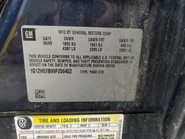 1G1ZH57B99F256452 - 2009 CHEVROLET MALIBU 1LT BLUE photo 13