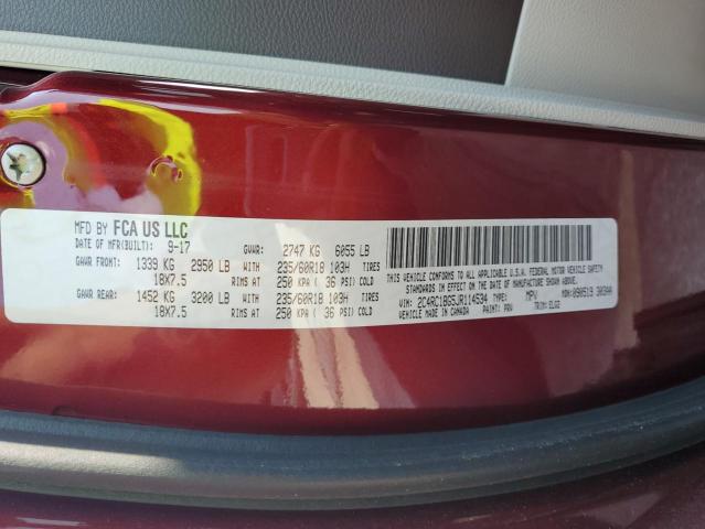 2C4RC1BG5JR114534 - 2018 CHRYSLER PACIFICA TOURING L BURGUNDY photo 12