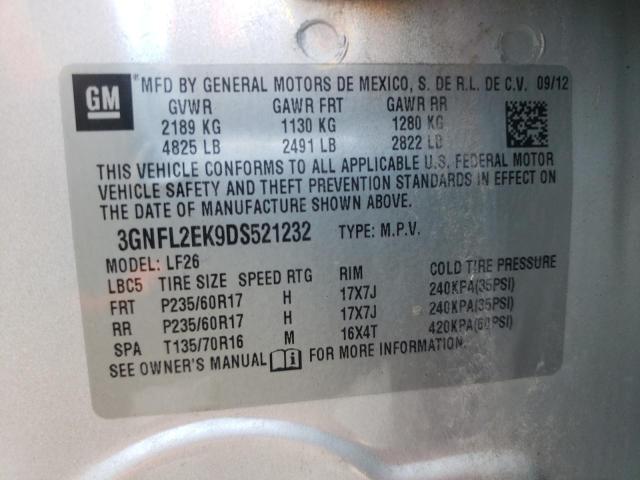 3GNFL2EK9DS521232 - 2013 CHEVROLET CAPTIVA LS 银色 照片 13
