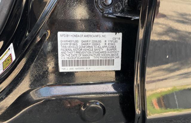 19UDE2F30JA005048 - 2018 ACURA ILX BASE WATCH PLUS BLACK photo 10