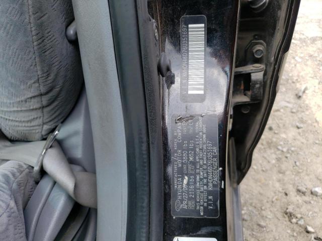 KMHDN46D76U351697 - 2006 HYUNDAI ELANTRA GLS BLACK photo 12