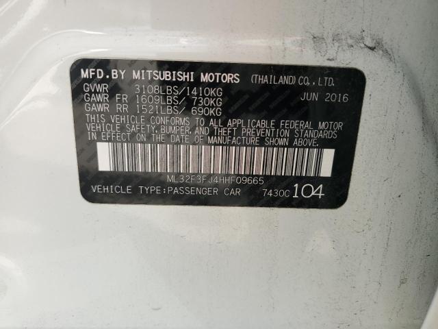 ML32F3FJ4HHF09665 - 2017 MITSUBISHI MIRAGE G4 ES Ağ foto 10