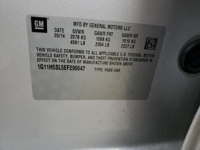 1G11H5SL5EF296647 - 2014 CHEVROLET MALIBU LTZ Gümüş foto 12