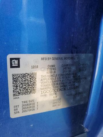 1GCGTCEN1K1204105 - 2019 CHEVROLET COLORADO LT BLUE photo 13