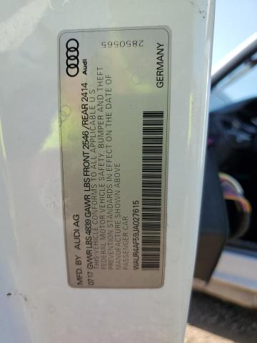 WAUR4AF59JA027615 - 2018 AUDI S5 PRESTIGE WHITE photo 13