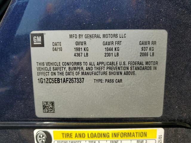 1G1ZC5EB1AF267337 - 2010 CHEVROLET MALIBU 1LT Mavi foto 12