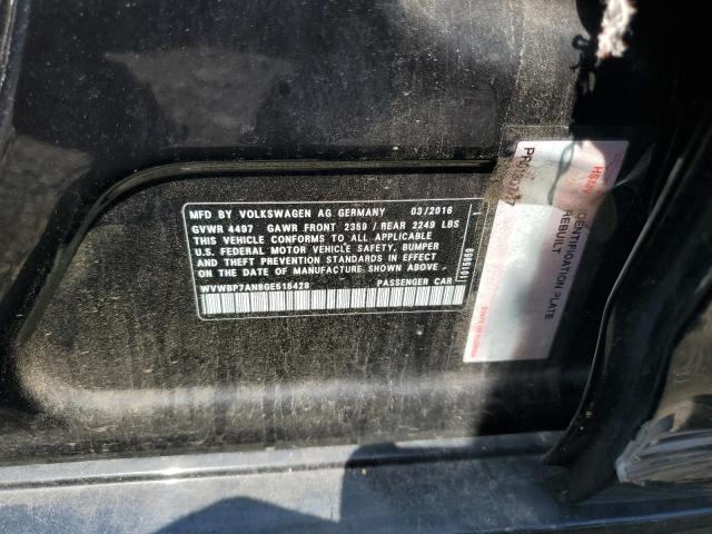 WVWBP7AN8GE515428 - 2016 VOLKSWAGEN CC BASE BLACK photo 12