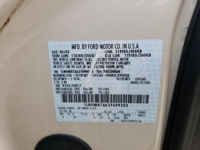 1LNHM87A63Y699303 - 2003 LINCOLN LS Bej foto 12