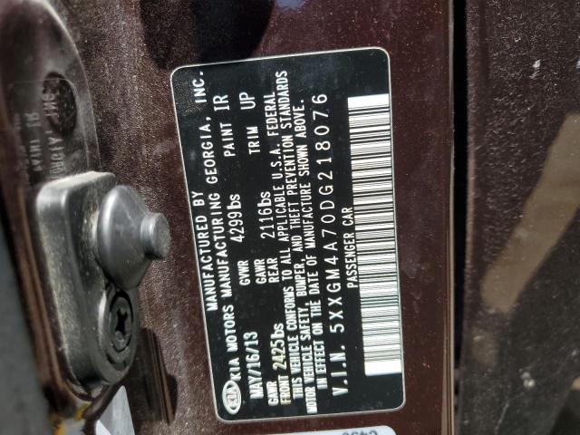 5XXGM4A70DG218076 - 2013 KIA OPTIMA LX იასამნისფერი ფოტო 13