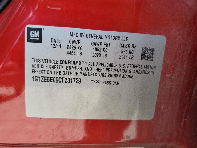 1G1ZE5E09CF231729 - 2012 CHEVROLET MALIBU LTZ 红色 照片 12