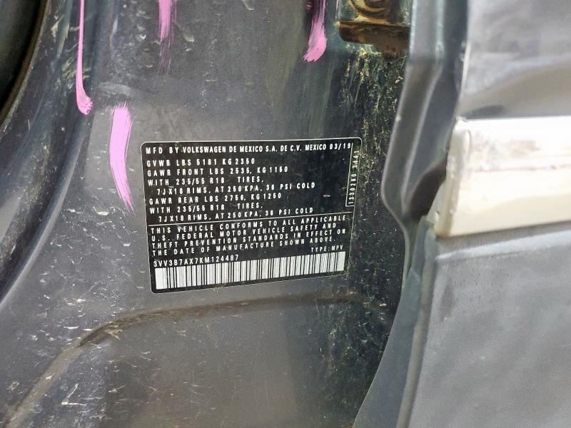 3VV3B7AX7KM124487 - 2019 VOLKSWAGEN TIGUAN SE 灰色 照片 13