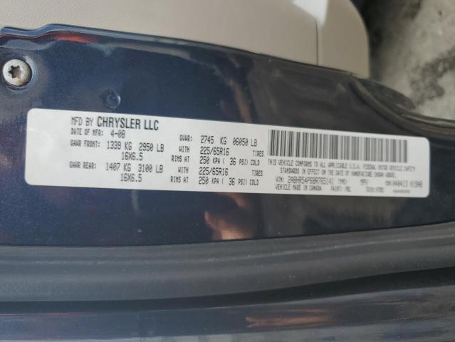 2A8HR54P68R765141 - 2008 CHRYSLER TOWN & COU TOURING PURPLE photo 13