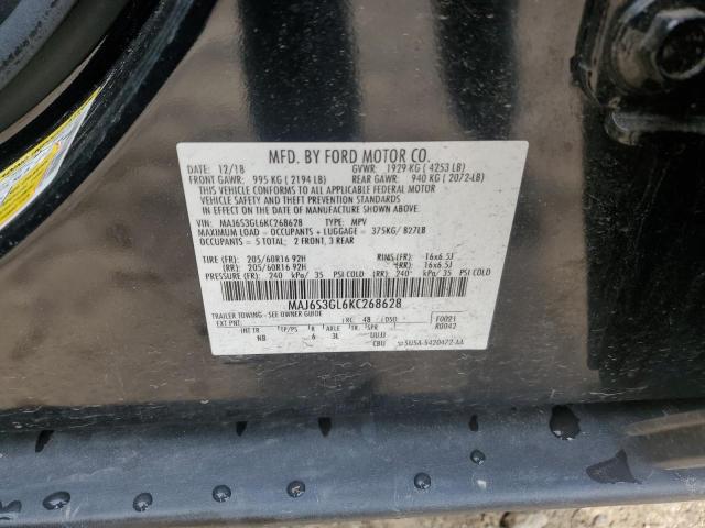 MAJ6S3GL6KC268628 - 2019 FORD ECOSPORT SE 黑色 照片 14