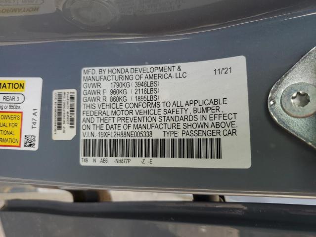 19XFL2H88NE005338 - 2022 HONDA CIVIC SPORT 蓝色 照片 12