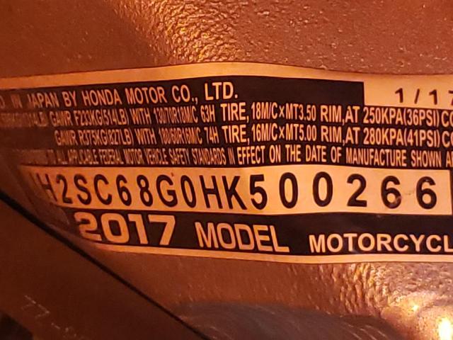 JH2SC68G0HK500266 - 2017 HONDA GL1800 RED photo 10