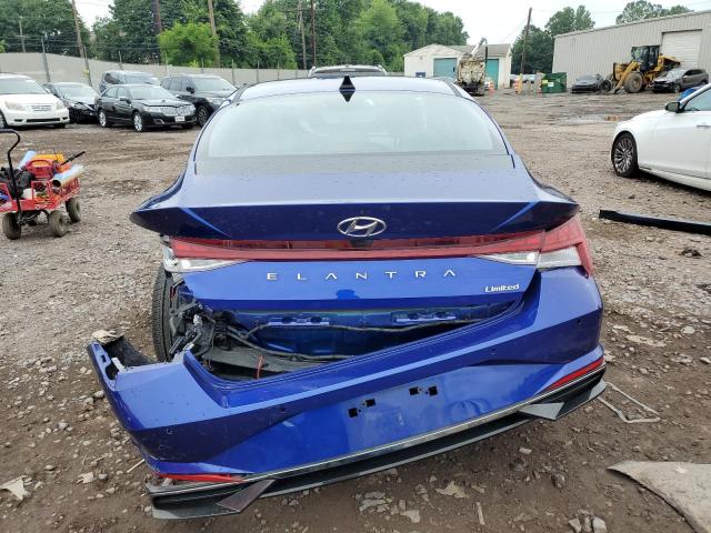 KMHLP4AG9MU130591 - 2021 HYUNDAI ELANTRA LIMITED BLUE photo 6