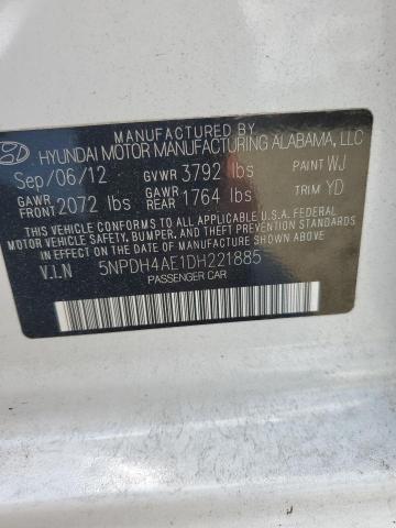 5NPDH4AE1DH221885 - 2013 HYUNDAI ELANTRA GLS WHITE photo 12