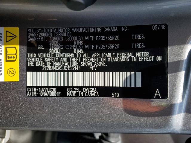 2T2BZMCA5JC155141 - 2018 LEXUS RX 350 BASE 银色 照片 14