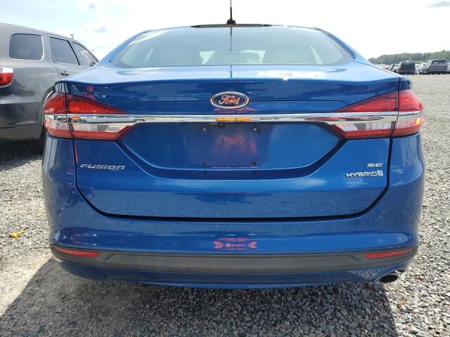 3FA6P0LUXHR118563 - 2017 FORD FUSION SE HYBRID BLUE photo 6