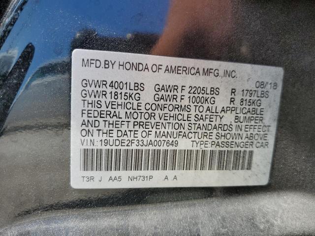 19UDE2F33JA007649 - 2018 ACURA ILX BASE WATCH PLUS BLACK photo 13