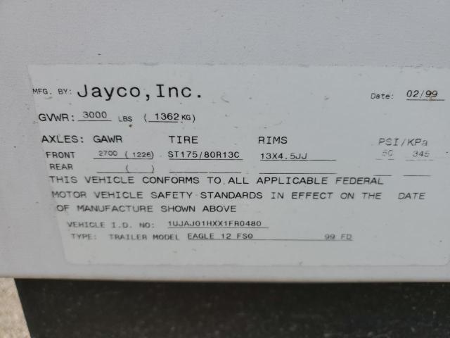 1UJAJ01HXX1FR0480 - 2000 JAYCO EAGLE BEIGE photo 10