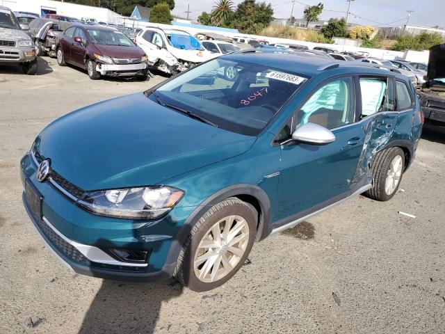 3VWM17AU0JM768047 - 2018 VOLKSWAGEN GOLF ALLTR S TEAL photo 1