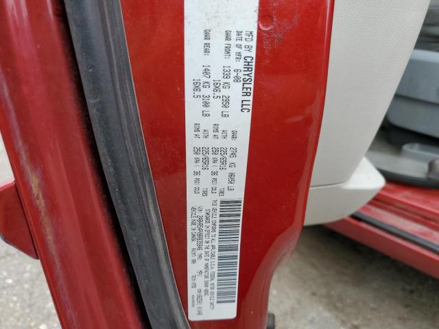 2A8HR54P08R835846 - 2008 CHRYSLER TOWN & COU TOURING Qırmızı foto 13