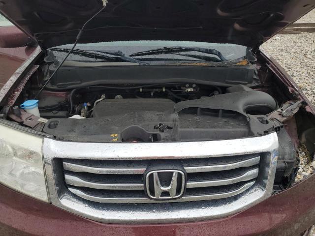 5FNYF4H53DB502940 - 2013 HONDA PILOT EXL BURGUNDY photo 12