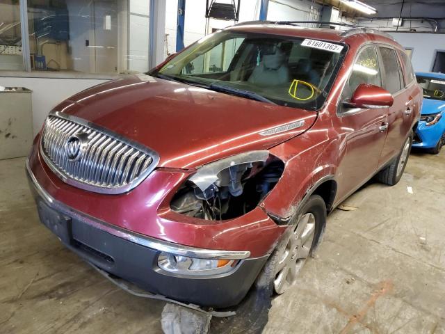 5GALRBED5AJ212996 - 2010 BUICK ENCLAVE CXL RED photo 2