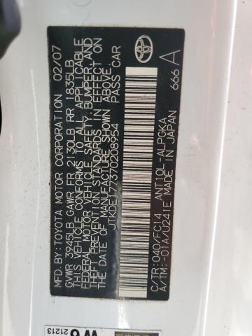 JTKDE177370208954 - 2007 TOYOTA SCION TC 白色 照片 13