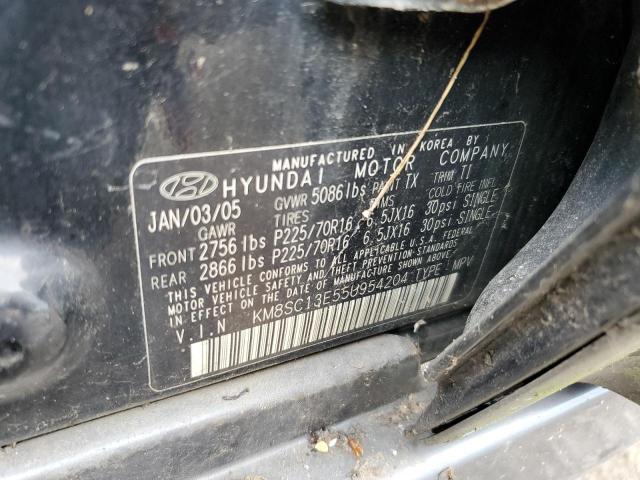 KM8SC13E55U954204 - 2005 HYUNDAI SANTA FE GLS BLACK photo 13