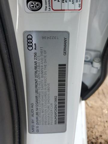 WAUHGAFCXGN013662 - 2016 AUDI A6 PRESTIGE თეთრი ფოტო 12