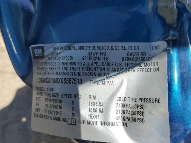 3GNCA13BX9S587513 - 2009 CHEVROLET HHR LS 蓝色 照片 12