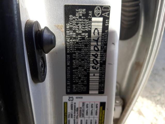 2T1GE40E59C005555 - 2009 TOYOTA COROLLA MA XRS SILVER photo 13