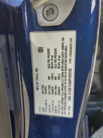 5YJ3E1EA8PF429193 - 2023 TESLA MODEL 3 Niebieski zdjęcie 13