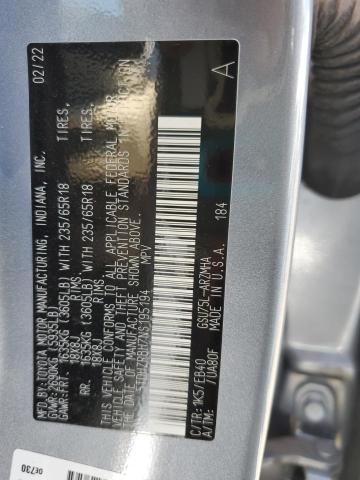 5TDHZRBH7NS195194 - 2022 TOYOTA HIGHLANDER XLE BLUE photo 12