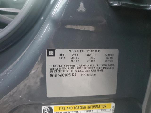 1G1ZH57K394262128 - 2009 CHEVROLET MALIBU 1LT GRAY photo 12