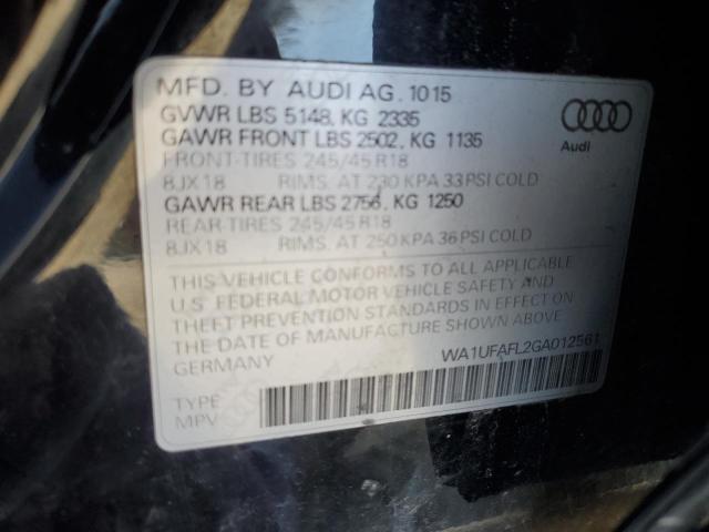 WA1UFAFL2GA012561 - 2016 AUDI A4 ALLROAD PREMIUM PLUS BLACK photo 12