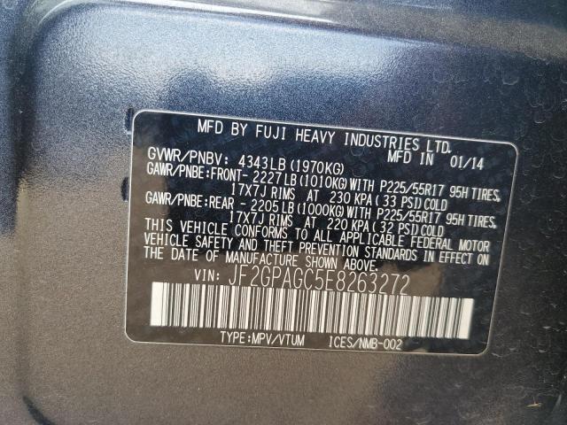 JF2GPAGC5E8263272 - 2014 SUBARU XV CROSSTR 2.0 LIMITED GRAY photo 14