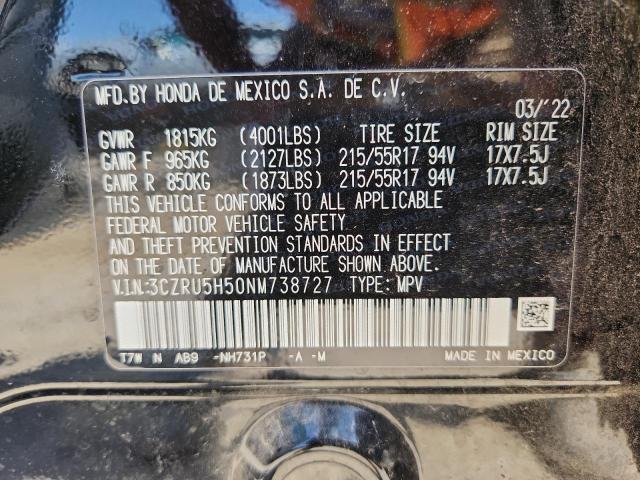 3CZRU5H50NM738727 - 2022 HONDA HR-V EX BLACK photo 13