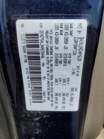 2C4GP54L34R576446 - 2004 CHRYSLER TOWN & COU TOURING BLUE photo 13