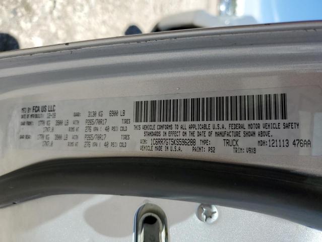 1C6RR7GT5KS596288 - 2019 RAM 1500 CLASS SLT Gümüş foto 12