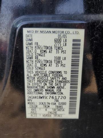 5N1AR18W95C761720 - 2005 NISSAN PATHFINDER LE 黑色 照片 13