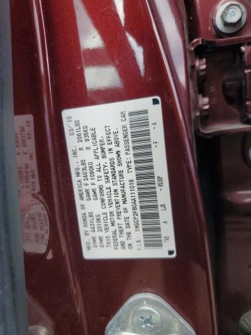 1HGCP2F80AA111016 - 2010 HONDA ACCORD EXL MAROON photo 12