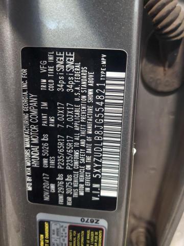 5XYZUDLB8JG554821 - 2018 HYUNDAI SANTA FE S GRAY photo 13