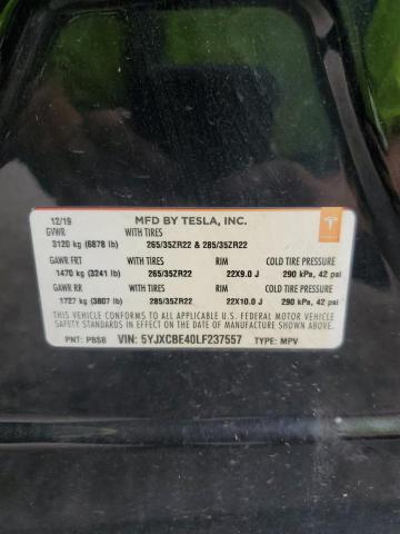 5YJXCBE40LF237557 - 2020 TESL MODEL X EV 4D 4WD Grafit foto 13