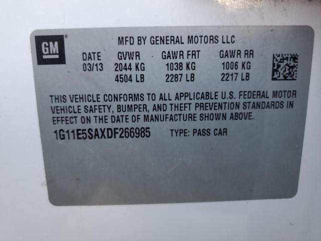 1G11E5SAXDF266985 - 2013 CHEVROLET MALIBU 2LT 白色 照片 12