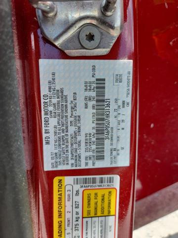 3FA6P0SU7HR313621 - 2017 FORD FUSION TITANIUM PHEV 勃艮第红 照片 12