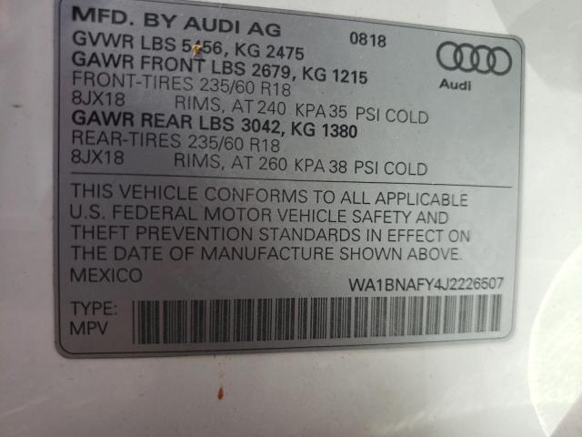 WA1BNAFY4J2226507 - 2018 AUDI Q5 PREMIUM PLUS WHITE photo 13