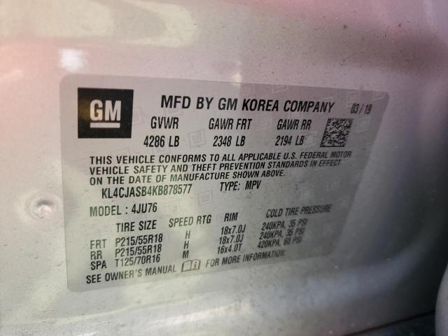 KL4CJASB4KB878577 - 2019 BUICK ENCORE PREFERRED Gümüş foto 14